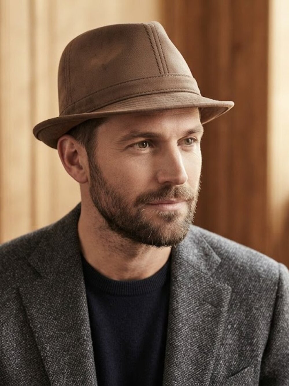 Vintage 80s/90s Mayser Alcantara Brown Hat - size 57 - Made in Germany (video)